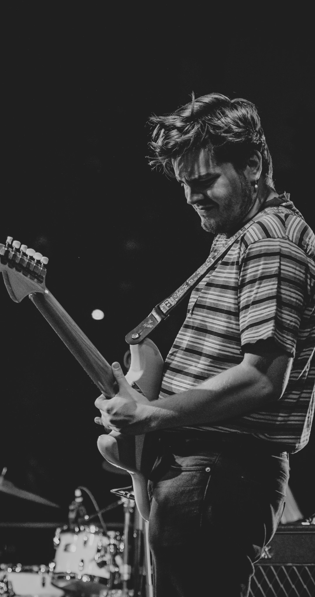 Rodaje de guitarrista en un concierto en directo
